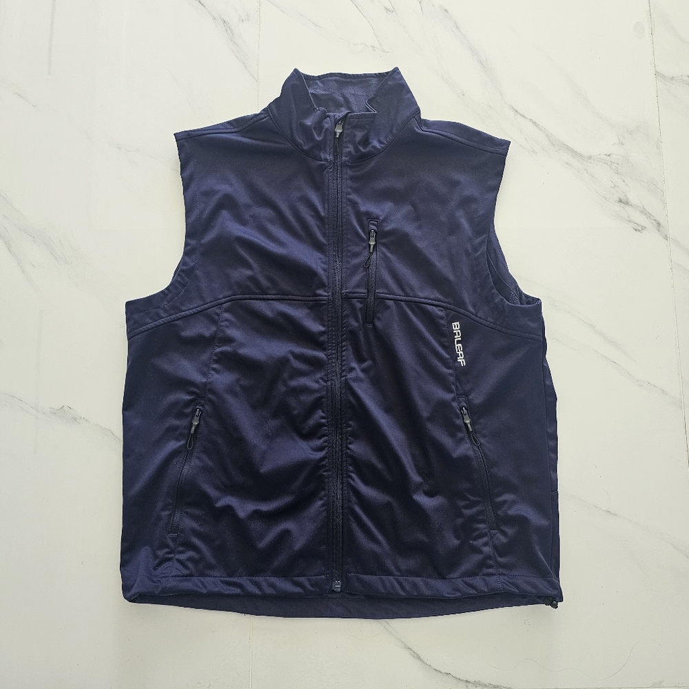 BALEAF Men's Navy Full-Zip Vest With Back Pocket And Reflectors